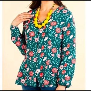 Matilda Jane Yesteryear Poppy print blouse sz Large